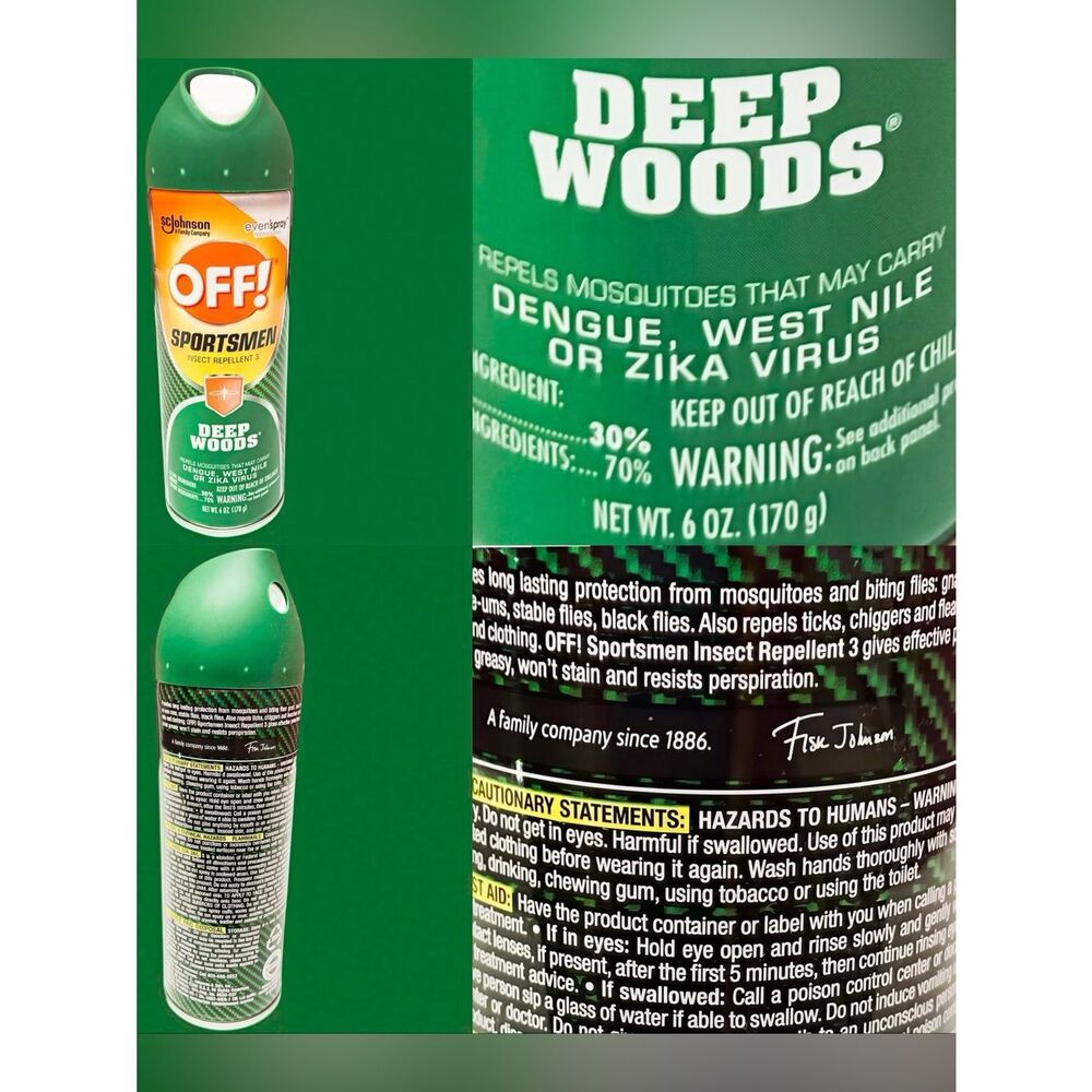 NWT OFF!SPORTSMAN DEEP WOODS EVEN SPRAY REPELS MOSQUITOS THAT MAY CARRY VIRUSES